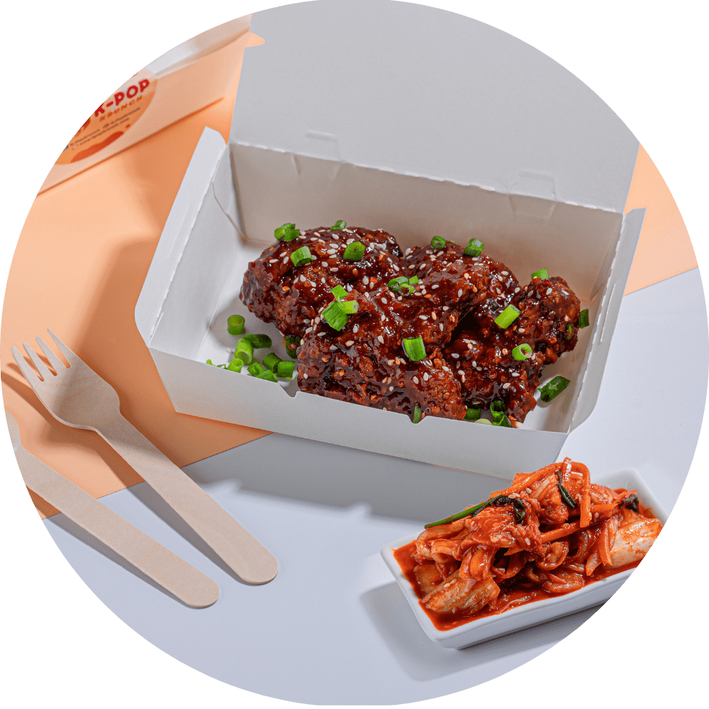 Spicy K-Chicken With Kimchi
